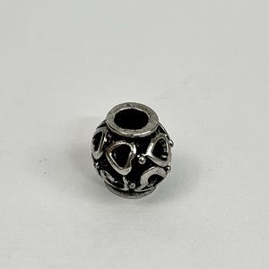3/$20 Silver Heart Accents Flower Spacer Charm